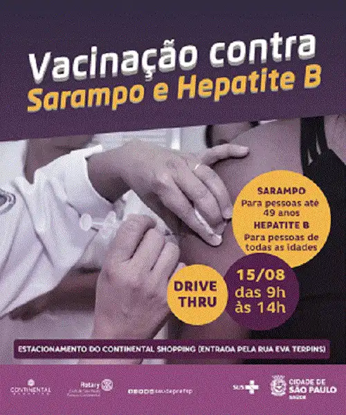 Campanhas de vacinação Sarampo e Hepatite C e Doação de Sangue