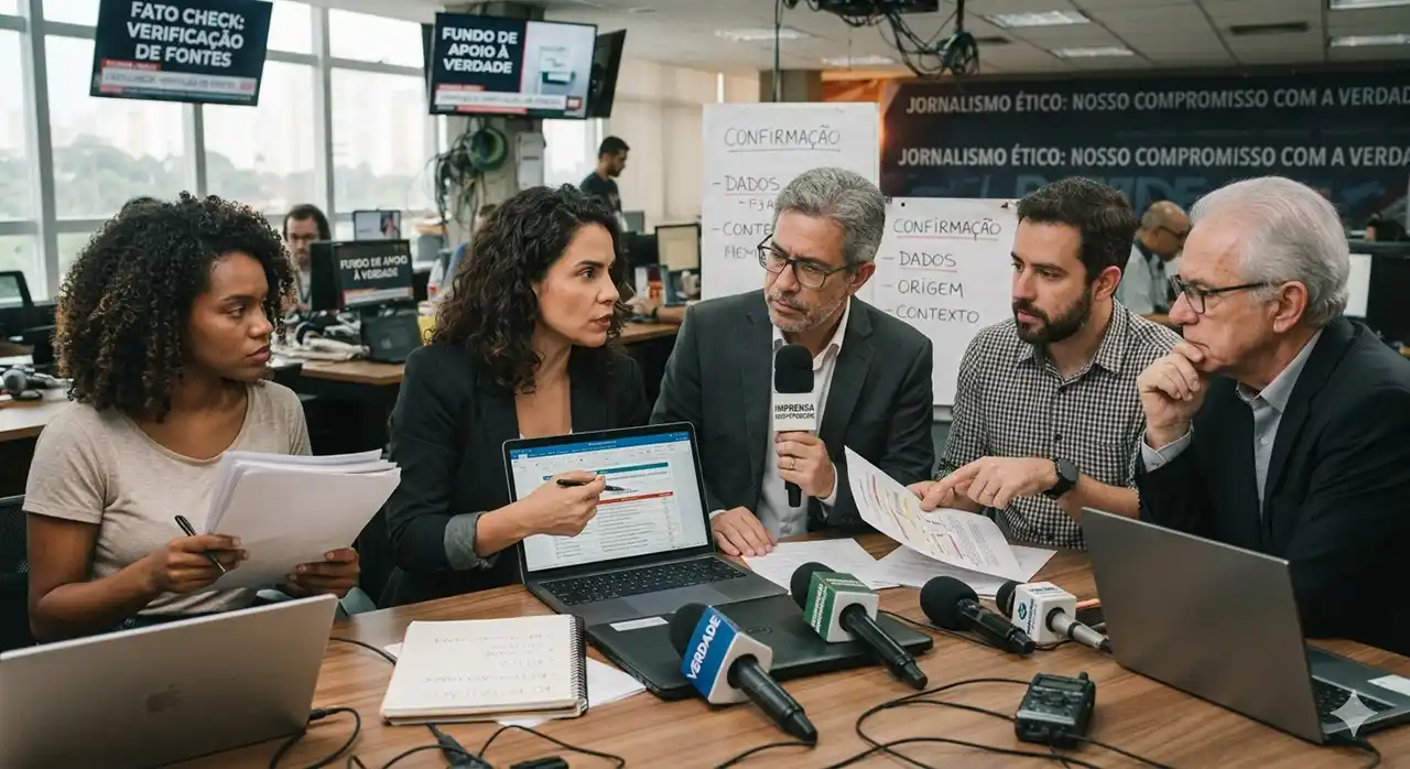Grupo de profissionais do jornalismo